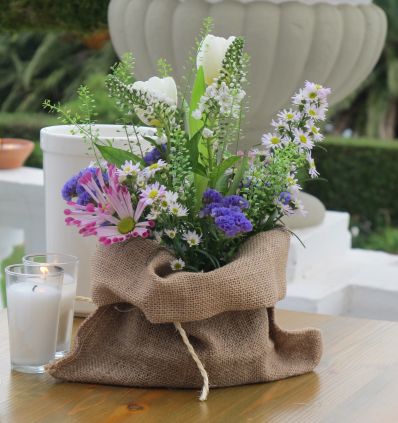 Centro de flor en Saquito