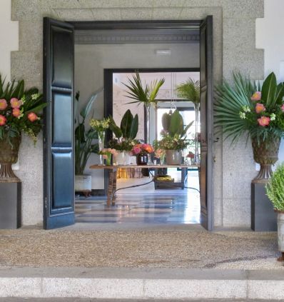 Copas de celosia en la entrada principal