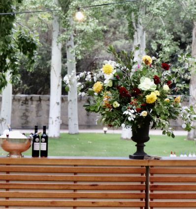 Copa Mediana con Flores y Verdes