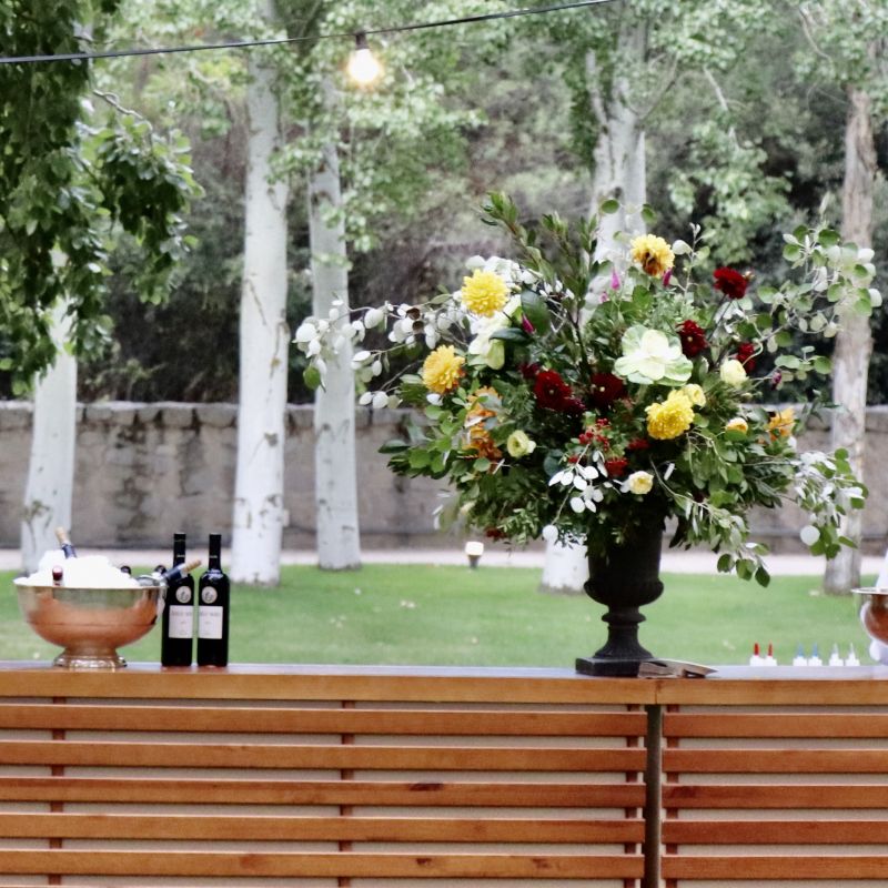 Copa Mediana con Flores y Verdes