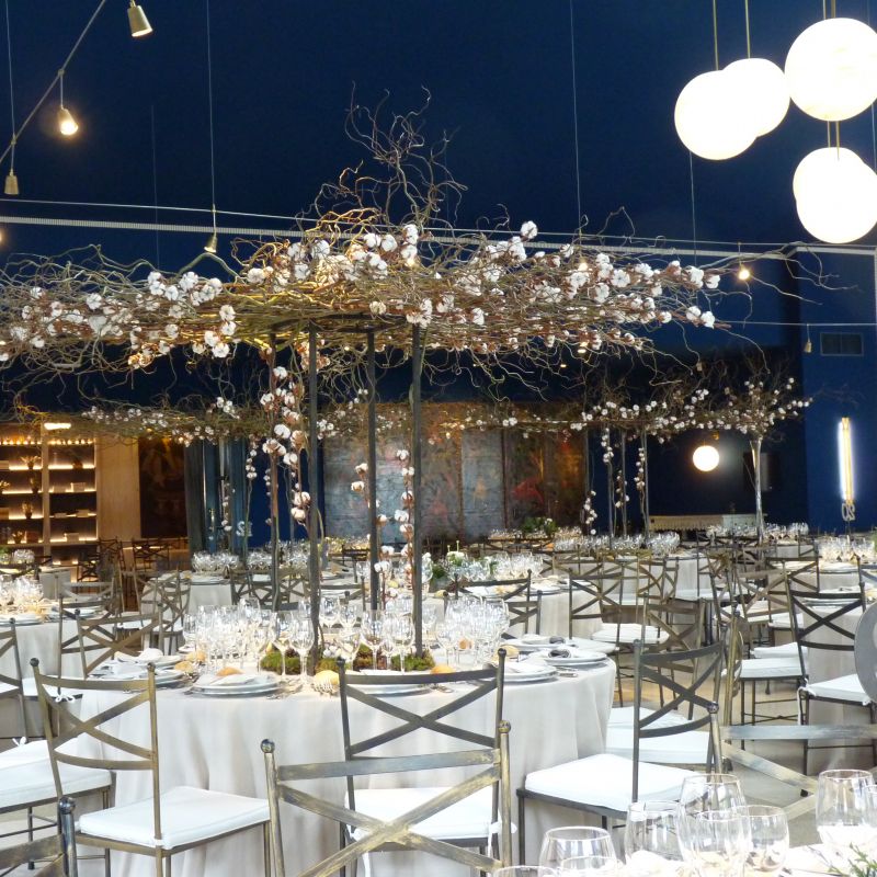 Pergola  con Salix  y algodon