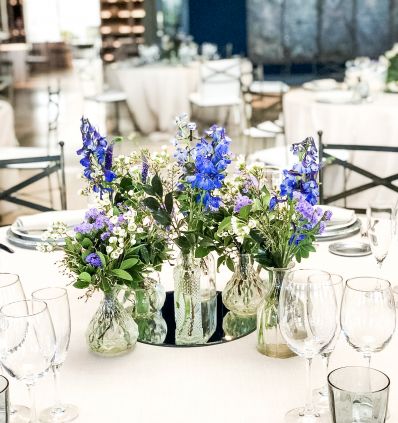 Cristales con flores  en Espejo