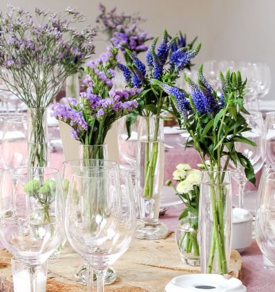 Composition Cristales y flores