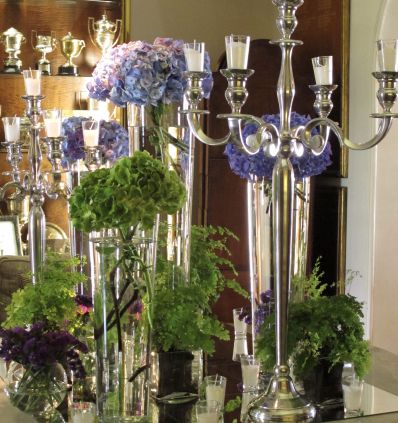 Candelabros y Hortensias