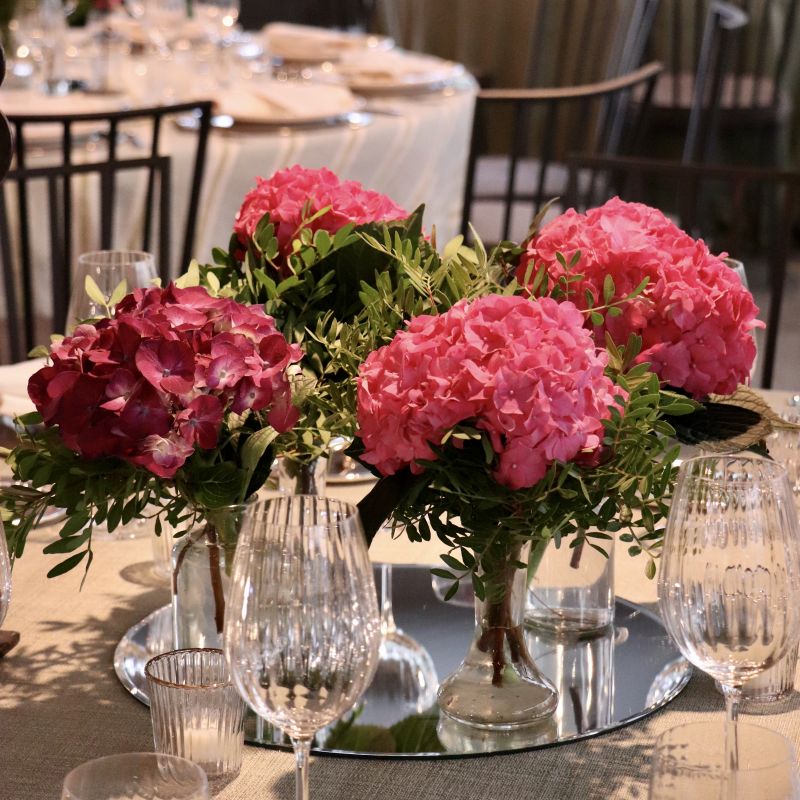 Botes con Hortensias