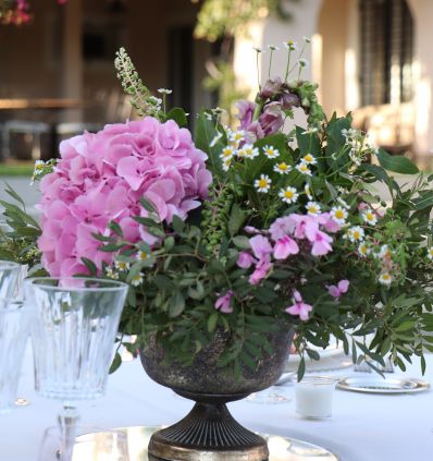 Copita con hortensias