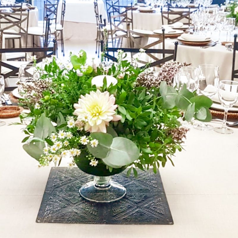 FRUTERO de CRISTAL con FLORES