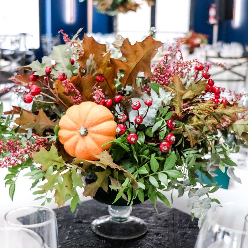 FRUTERO de CRISTAL con FLORES